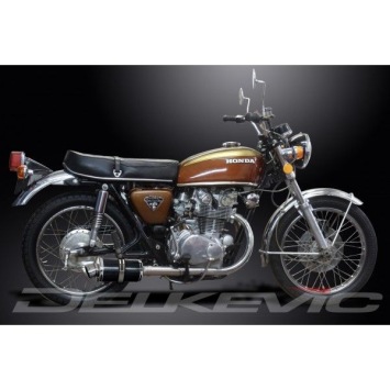 Delkevic slip-on kit Oval Carbon 450mm zonder e-keur - CB450K3-K7 (1970-1974)