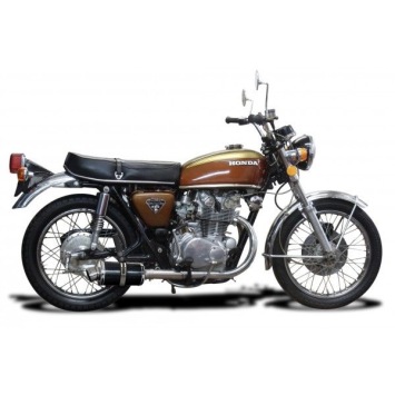 Delkevic slip-on kit Oval Carbon 450mm zonder e-keur - CB450K3-K7 (1970-1974)