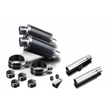 Delkevic slip-on kit Oval Carbon 450mm zonder e-keur - CB450K3-K7 (1970-1974)