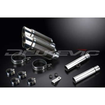 Delkevic slip-on kit Round Carbon 200mm zonder e-keur - CB450K3-K7 (1970-1974)