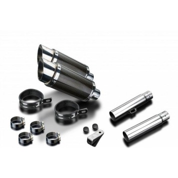 Delkevic slip-on kit Round Carbon 200mm zonder e-keur - CB450K3-K7 (1970-1974)