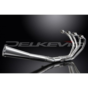 Delkevic volledig systeem Megaphone RVS 550mm zonder e-keur - CB350F CB350 FOUR (1972-1974)