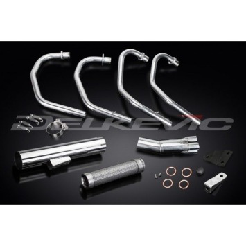 Delkevic volledig systeem Short Straight RVS 350mm zonder e-keur - CB350F CB350 FOUR (1972-1974)