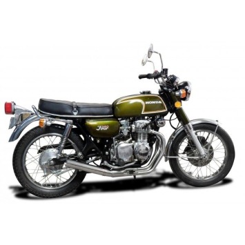 Delkevic volledig systeem Short Straight RVS 350mm zonder e-keur - CB350F CB350 FOUR (1972-1974)