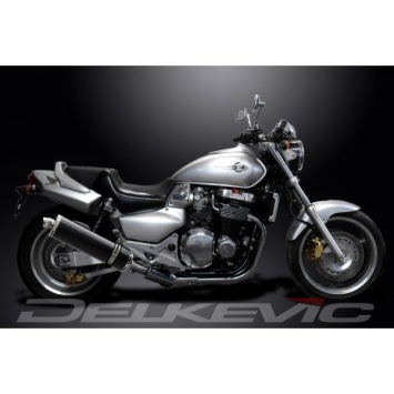 Delkevic slip-on kit Oval Carbon 450mm zonder e-keur - CB1300DC X-4 (1997-2003)