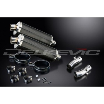Delkevic slip-on kit Oval Carbon 350mm zonder e-keur - CB1300DC X-4 (1997-2003)