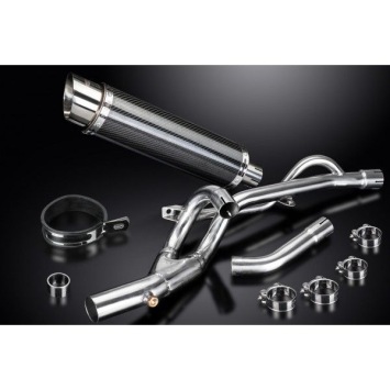 Delkevic slip-on kit Round Carbon 350mm zonder e-keur - DL650 V-Strom (2017-2020)