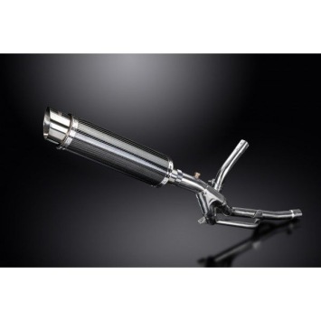 Delkevic slip-on kit Round Carbon 350mm zonder e-keur - DL650 V-Strom (2017-2020)