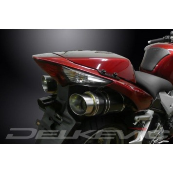 Delkevic slip-on kit Round Carbon 200mm zonder e-keur - VFR800 VTec (2002-2013)