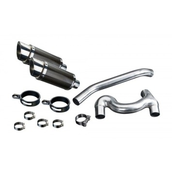 Delkevic slip-on kit Round Carbon 200mm zonder e-keur - VFR800 VTec (2002-2013)