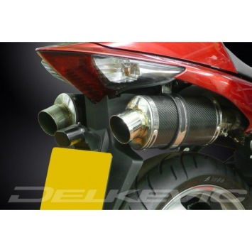 Delkevic slip-on kit Oval Carbon 225mm zonder e-keur - VFR800 VTec (2002-2013)