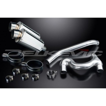 Delkevic slip-on kit Oval RVS 225mm zonder e-keur - VFR800 VTec (2002-2013)