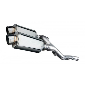 Delkevic slip-on kit Oval RVS 225mm zonder e-keur - VFR800 VTec (2002-2013)