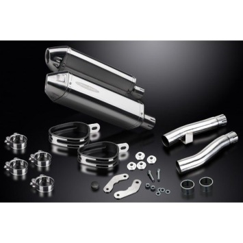 Delkevic slip-on kit Tri-Oval RVS 320mm zonder e-keur - Zephyr 1100 ZR1100B (1996-1997)