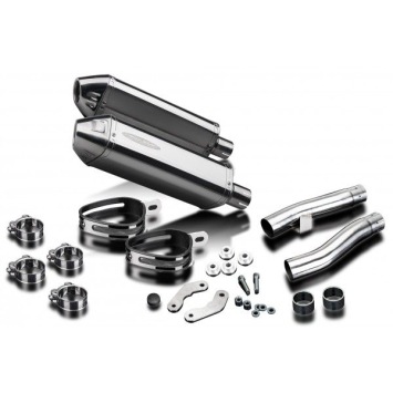 Delkevic slip-on kit Tri-Oval RVS 320mm zonder e-keur - Zephyr 1100 ZR1100B (1996-1997)