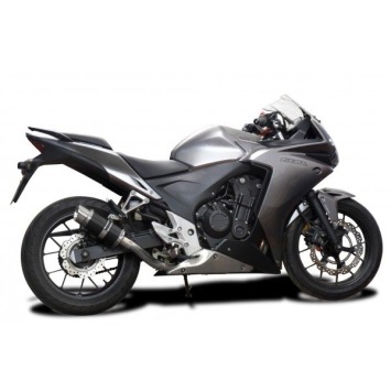 Delkevic volledig systeem Round Carbon 200mm zonder e-keur - CBR500R CB500F CB500X 13-15