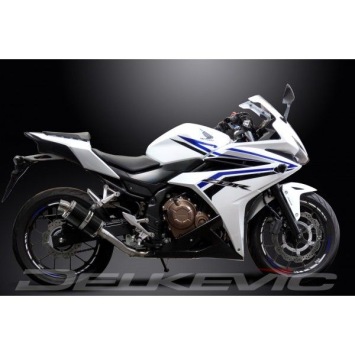 Delkevic volledig systeem Oval Carbon 225mm zonder e-keur - CBR500R CB500F CB500X 13-15