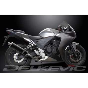 Delkevic volledig systeem Oval Carbon 450mm zonder e-keur - CBR500R CB500F CB500X 13-15