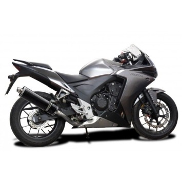 Delkevic volledig systeem Oval Carbon 450mm zonder e-keur - CBR500R CB500F CB500X 13-15