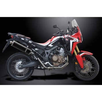 Delkevic volledig systeem Oval Carbon 450mm zonder e-keur - CRF1000L Africa Twin 2016-2019