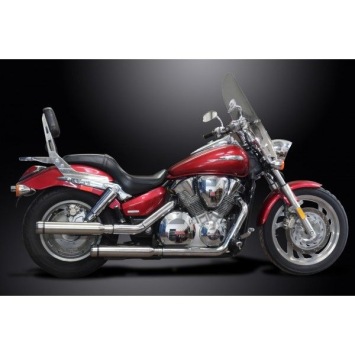 Delkevic slip-on kit Round RVS 410mm zonder e-keur - VTX1300 04-09