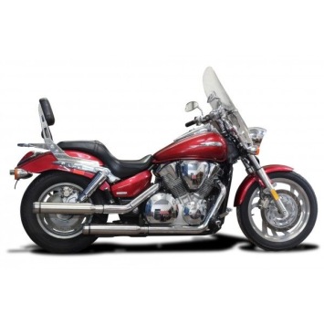 Delkevic slip-on kit Round RVS 410mm zonder e-keur - VTX1300 04-09