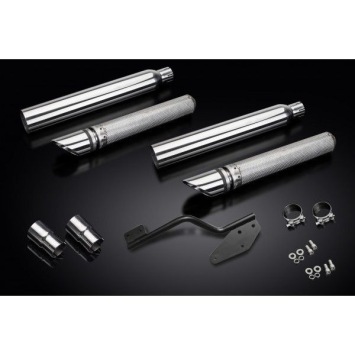 Delkevic slip-on kit Round RVS 550mm zonder e-keur - VTX1300 04-09