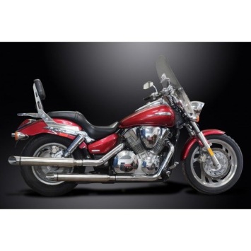 Delkevic slip-on kit Round RVS 550mm zonder e-keur - VTX1300 04-09