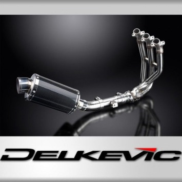 Delkevic volledig systeem Oval Carbon 225mm zonder e-keur - Street Triple 675 (2013-2016)