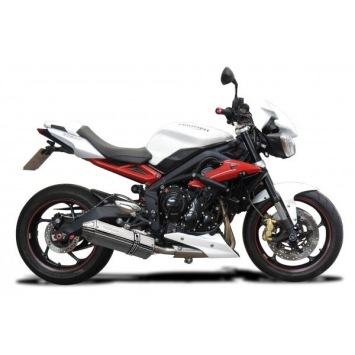 Delkevic volledig systeem Tri-Oval RVS 320mm zonder e-keur - Street Triple 675 (2013-2016)