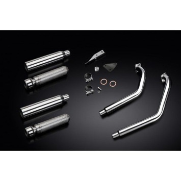 Delkevic volledig systeem 2-2 RVS 410mm BULL NOSE zonder e-keur - KAWASAKI VN900 (2006-2016)