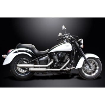 Delkevic volledig systeem 2-2 RVS 410mm BULL NOSE zonder e-keur - KAWASAKI VN900 (2006-2016)
