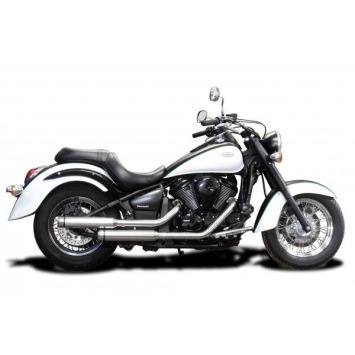 Delkevic volledig systeem 2-2 RVS 410mm BULL NOSE zonder e-keur - KAWASAKI VN900 (2006-2016)