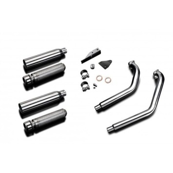 Delkevic volledig systeem 2-2 RVS 410mm BULL NOSE zonder e-keur - KAWASAKI VN900 (2006-2016)