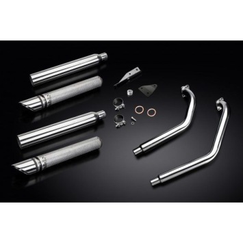 Delkevic volledig systeem 2-2 SLASH CUT RVS 550mm zonder e-keur - KAWASAKI VN900 (2006-2016)