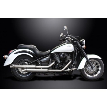 Delkevic volledig systeem 2-2 SLASH CUT RVS 550mm zonder e-keur - KAWASAKI VN900 (2006-2016)