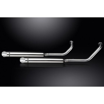 Delkevic volledig systeem 2-2 SLASH CUT RVS 550mm zonder e-keur - KAWASAKI VN900 (2006-2016)