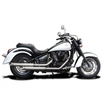 Delkevic volledig systeem 2-2 SLASH CUT RVS 550mm zonder e-keur - KAWASAKI VN900 (2006-2016)