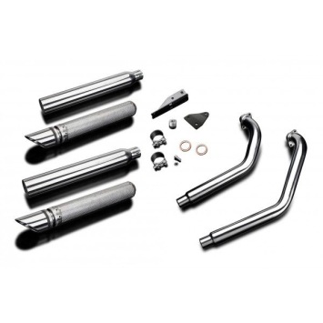 Delkevic volledig systeem 2-2 SLASH CUT RVS 550mm zonder e-keur - KAWASAKI VN900 (2006-2016)