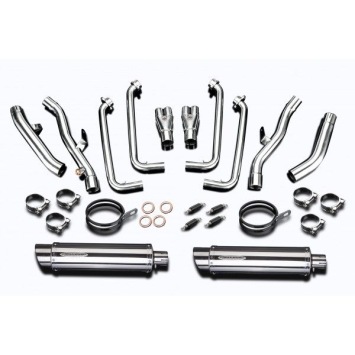 Delkevic Auspuffanlage Round Edelstahl 350mm ohne EG-BE - FJR1300 (2001-2005)