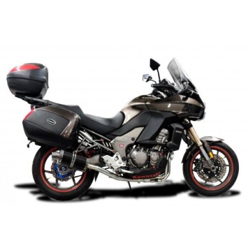 Delkevic volledig systeem Oval Carbon 225mm zonder e-keur - VERSYS 1000 10-14