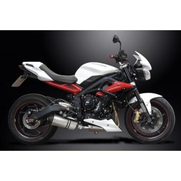 Delkevic slip-on kit X-Oval Titanium 260mm zonder e-keur - Street Triple 675 (2013-2016)