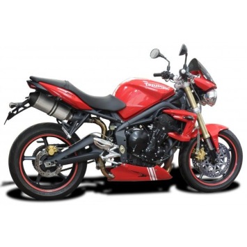 Delkevic slip-on kit X-Oval Titanium 260mm zonder e-keur - Street Triple R (2009-2012)