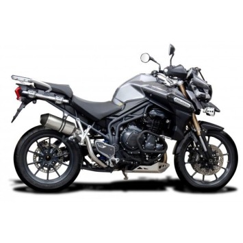 Delkevic slip-on kit X-Oval Titanium 260mm zonder e-keur - Tiger Explorer 1200 (2012-2019)