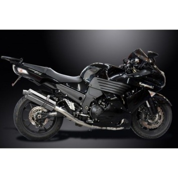 Delkevic volledig systeem Oval RVS 350mm zonder e-keur - ZZR1400 (2008-2011)