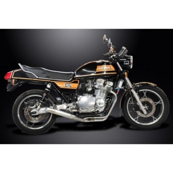 Delkevic volledig systeem Short Straight RVS 350mm zonder e-keur - GSX1100E (1979-1981)