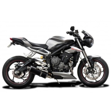 Delkevic volledig systeem Oval Carbon 350mm zonder e-keur - Street Triple (2017-2020)