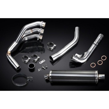 Delkevic Auspuffanlage Oval Carbon 450mm ohne EG-BE - Tiger 800 2010-2019