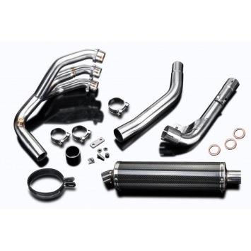 Delkevic Auspuffanlage Oval Carbon 450mm ohne EG-BE - Tiger 800 2010-2019