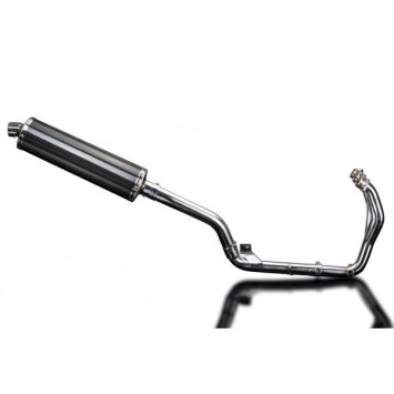 Delkevic Auspuffanlage Oval Carbon 450mm ohne EG-BE - Tiger 800 2010-2019